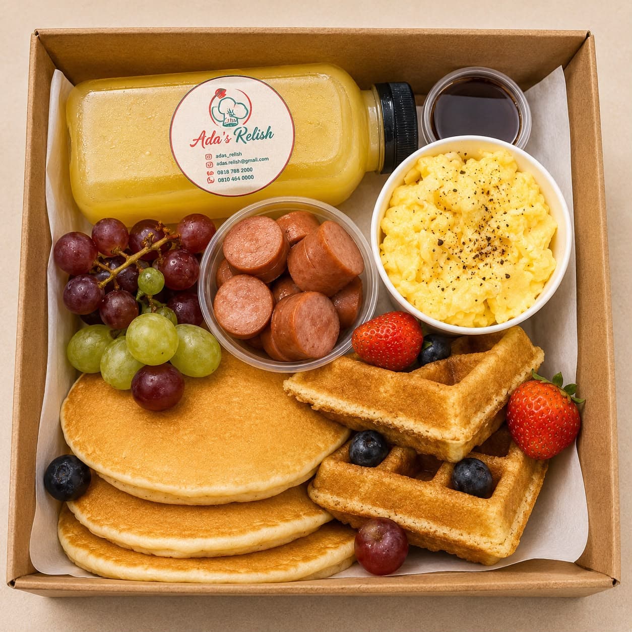 Ada’s Relish Breakfast Bliss Box, freshly prepared and presented